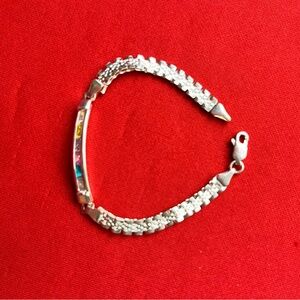 925 fine silver‎ girl bracelet with zircon stones
